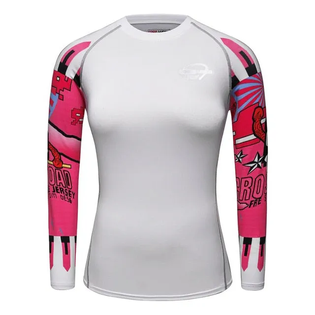 3D Print Muscle Compression Tight Long Sleeve Shirt