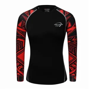 3D Print Muscle Compression Tight Long Sleeve Shirt