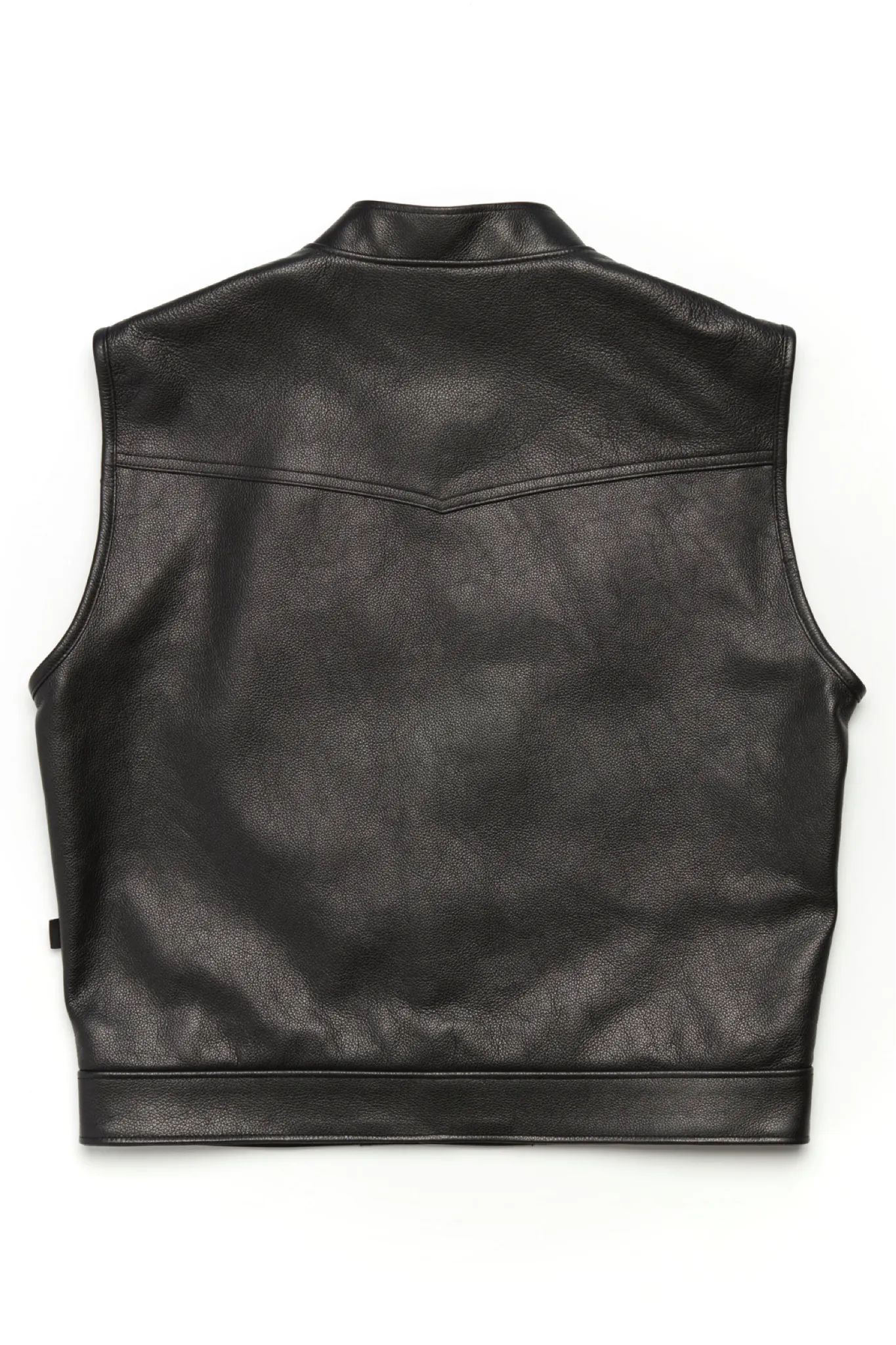 415 Leather Club Style Snap Vest (With Collar)