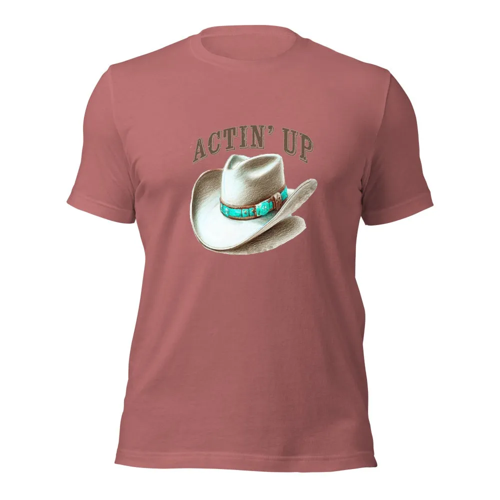 Actin Up Graphic Western Tee Shirt