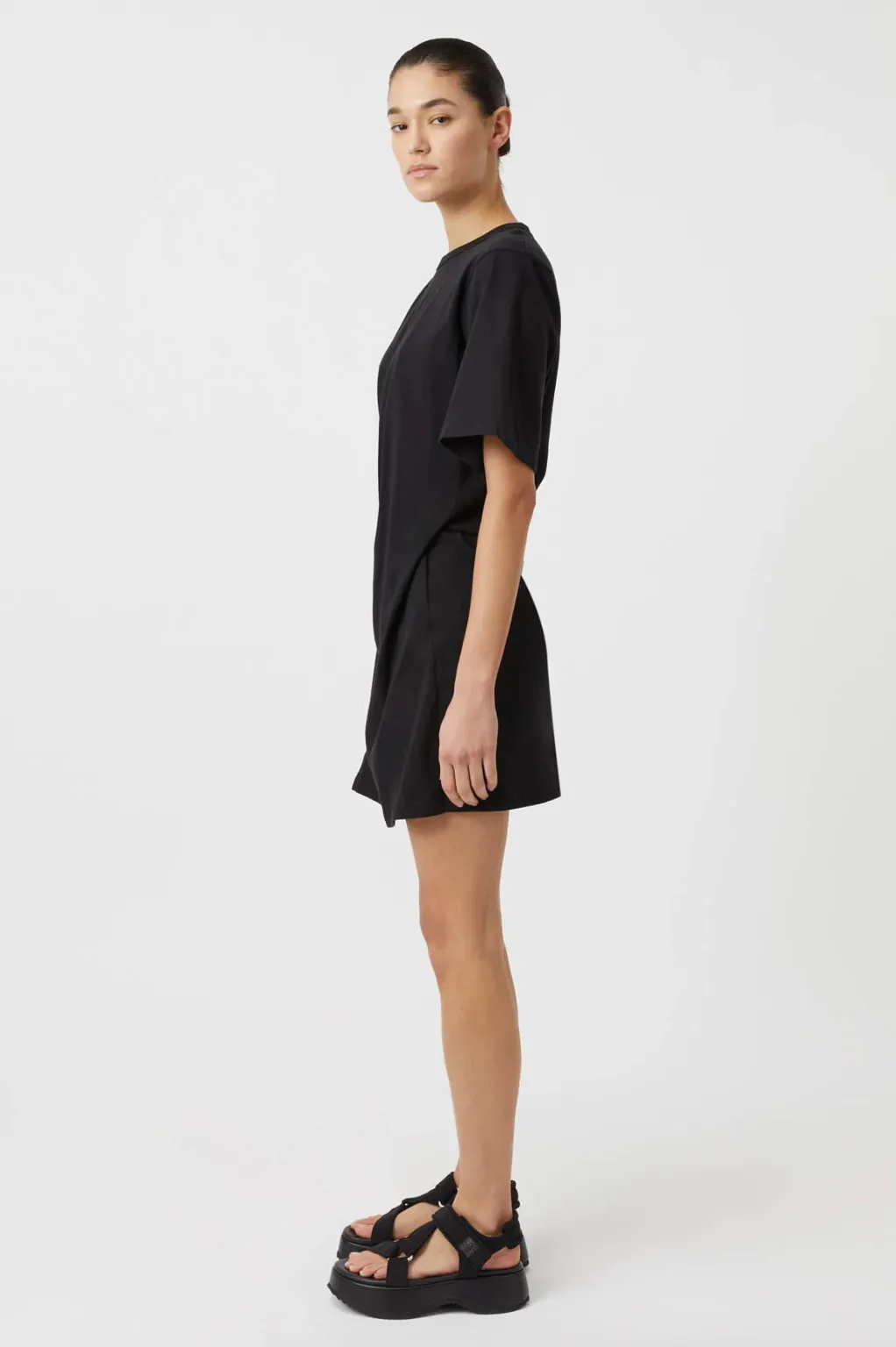 ANANI COTTON TEE DRESS - BLACK