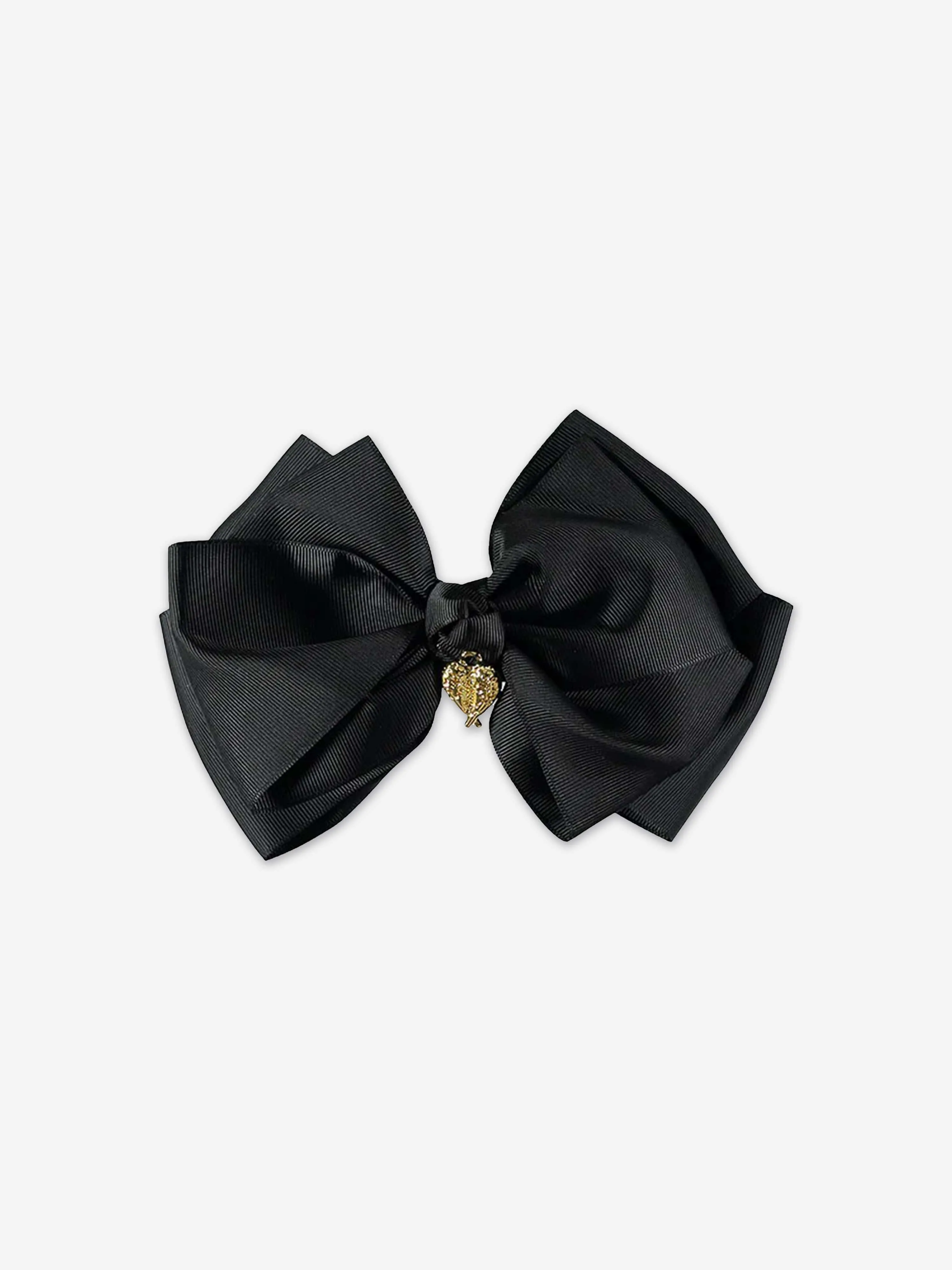 Angels Face Girls Giant Bow Hair Clip in Black