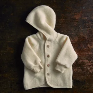 Baby Merino Wool Fleece Jacket - Natural