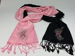 Breast Cancer Awareness Rhinestone Pashmina Scarf