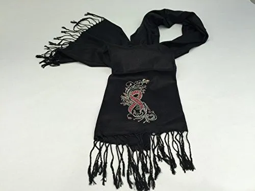 Breast Cancer Awareness Rhinestone Pashmina Scarf