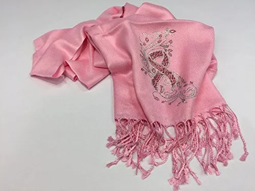 Breast Cancer Awareness Rhinestone Pashmina Scarf