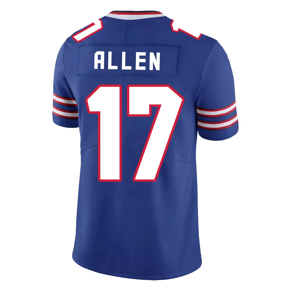 Buffalo Bills Jersey #17 Allen Royal Blue Youth Adult Men's Football Team Color Home Player Jersey