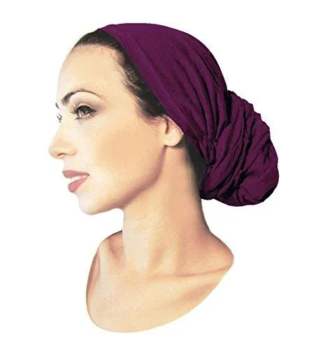 Burgundy Headscarf Pre-tied Headwear Boho Chic Versatile Long Ties Soft Cotton - 141