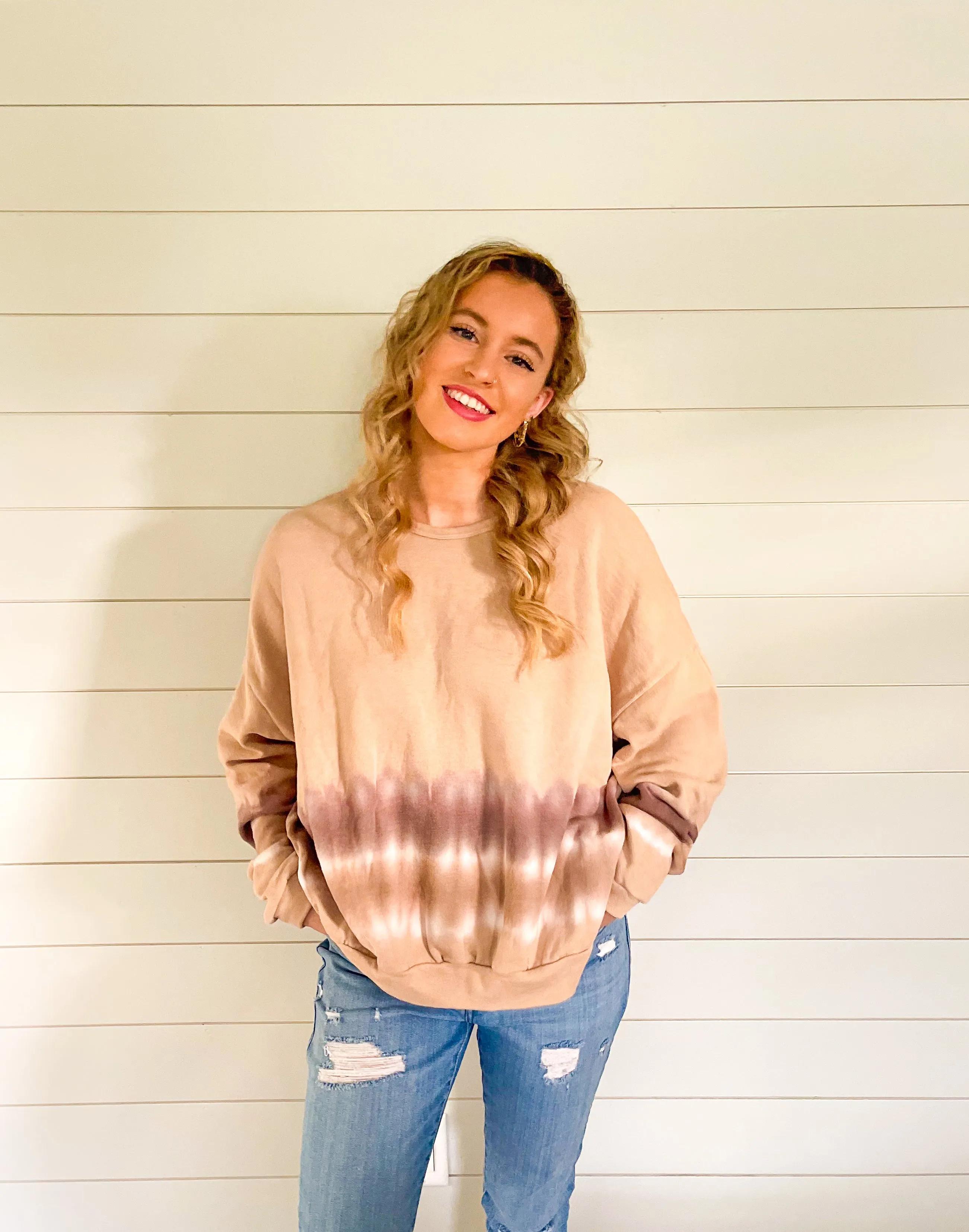 Caramel Spice Ombre Knit Pullover