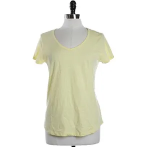 Charter Club Women's Short-Sleeve Pajama Top, Lemon Butter, XS