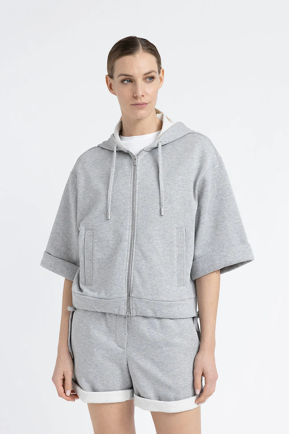 Cotton and Lurex hoodie