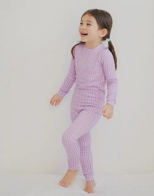 Cozy Knit Light Purple Long Sleeve Pajama