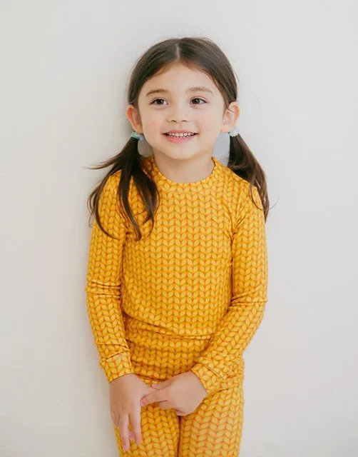 Cozy Knit Mustard Long Sleeve Pajama