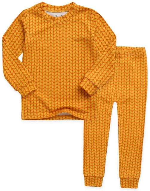 Cozy Knit Mustard Long Sleeve Pajama