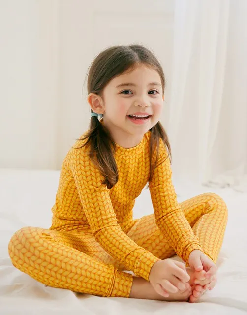 Cozy Knit Mustard Long Sleeve Pajama