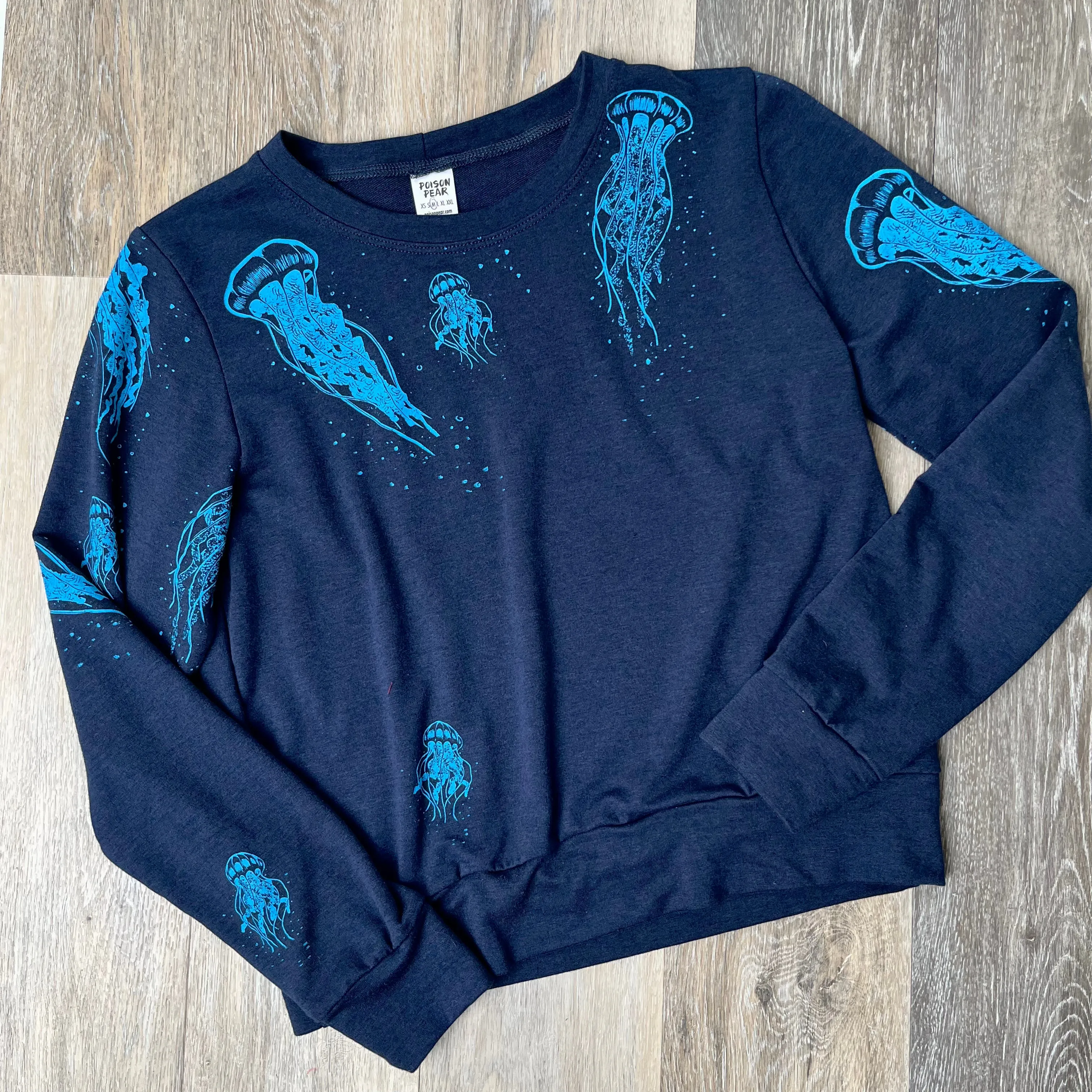 Cropped Sweatshirt - Navy Jellyfish