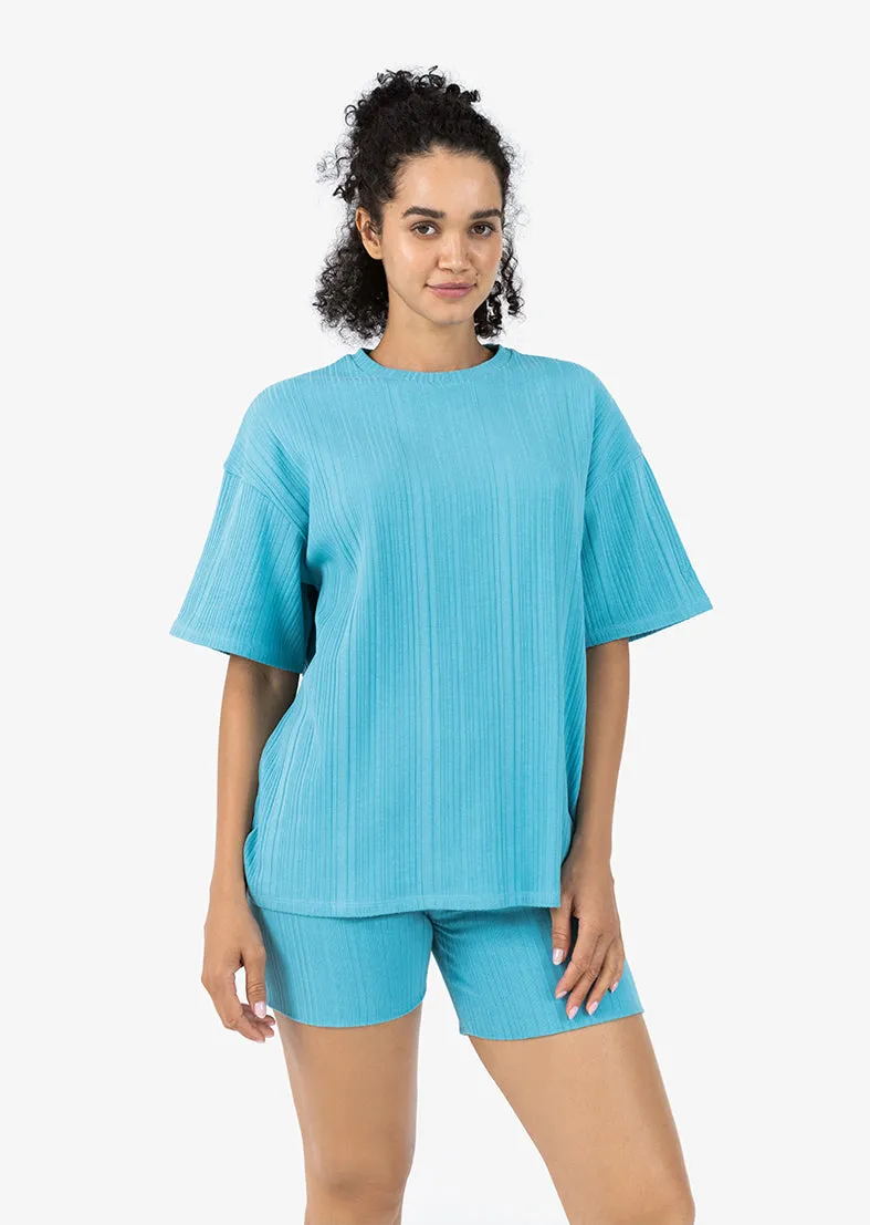 Embody Rib Tee Sea Blue Final Sale