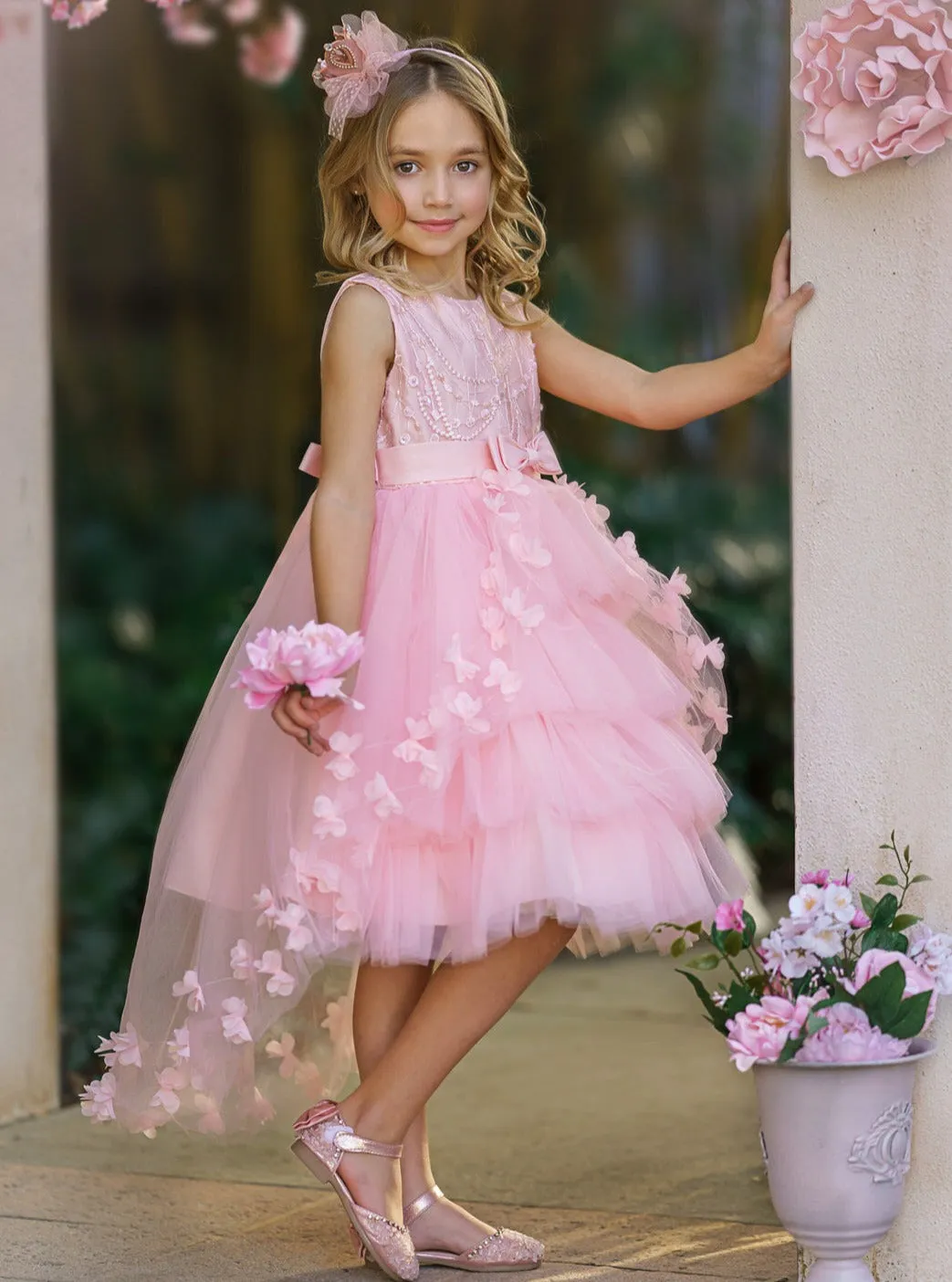 Fabulously Pink and Pretty Layered Hi-Lo Dress