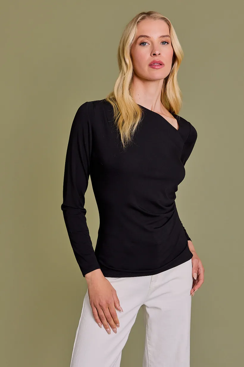 Gilli Cutout Neckline Long Sleeve Top