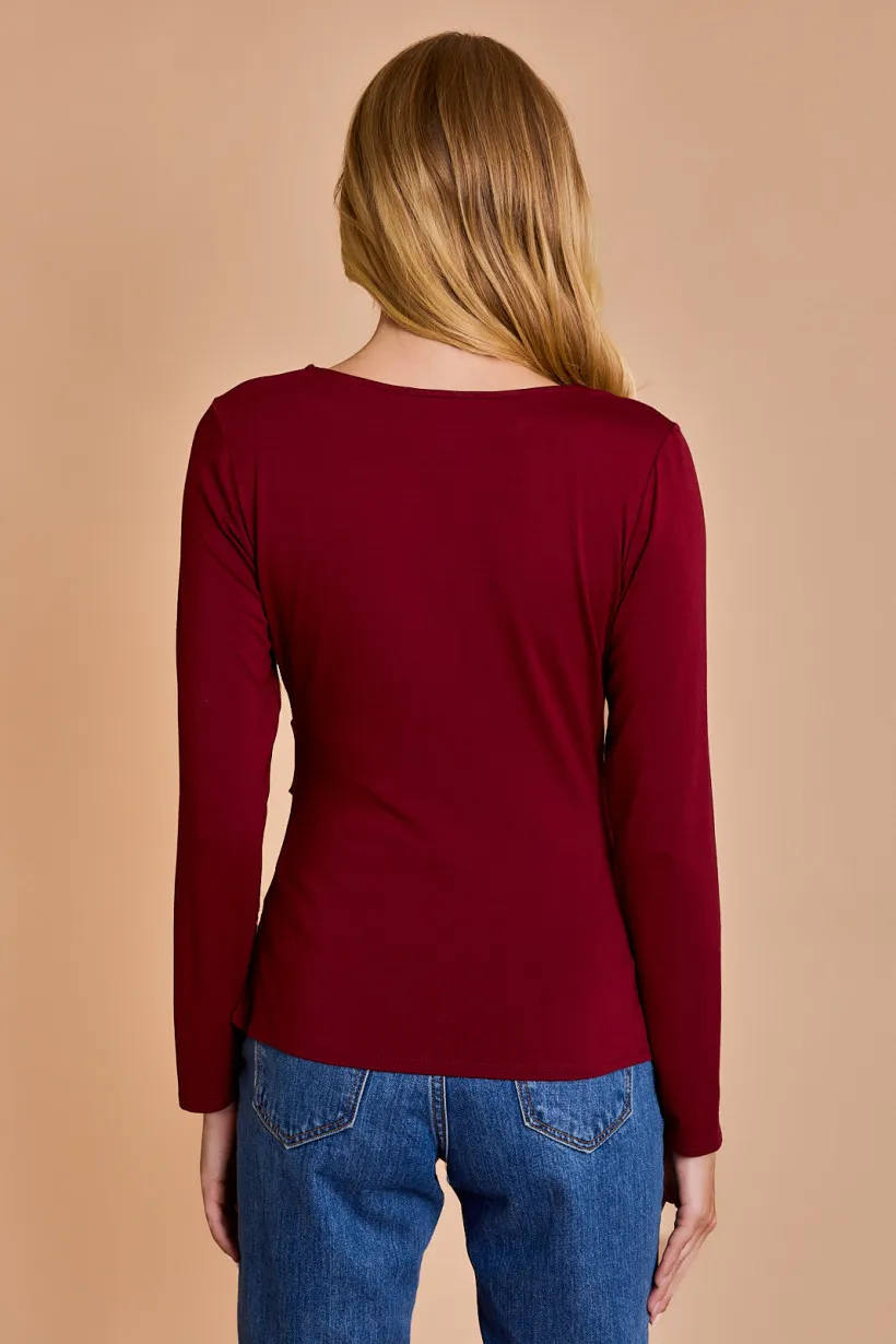 Gilli Cutout Neckline Long Sleeve Top