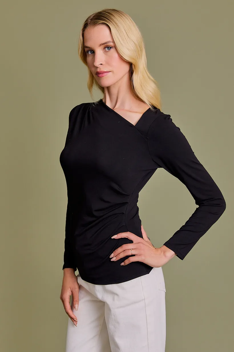 Gilli Cutout Neckline Long Sleeve Top