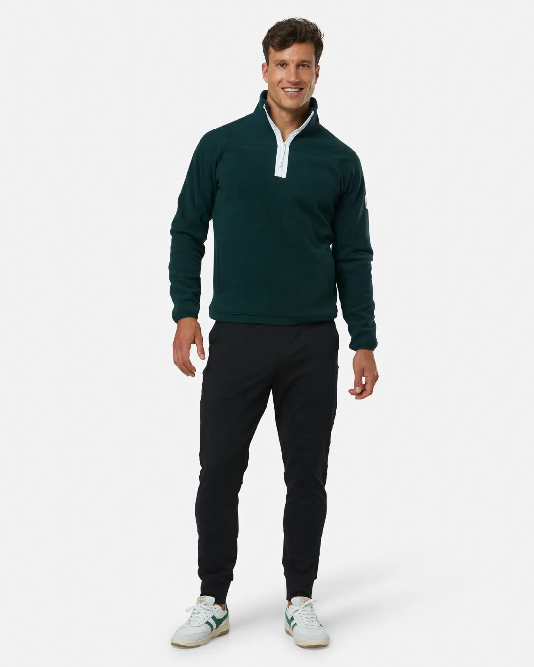 Half Zip Polar Fleece in Moss Green