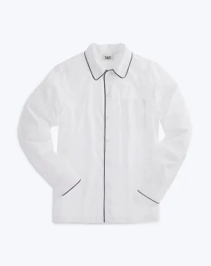 Henry Pajama Shirt in White End on End