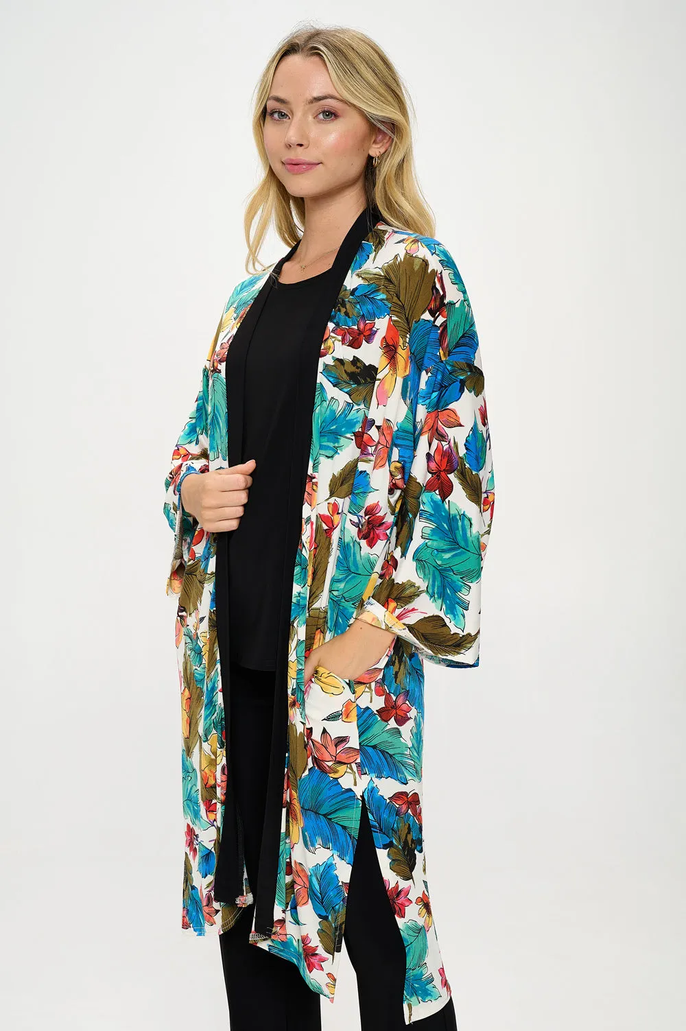 HIT Kimono Long Jacket W/Pocket-4085HT-QRP1-CK-W423