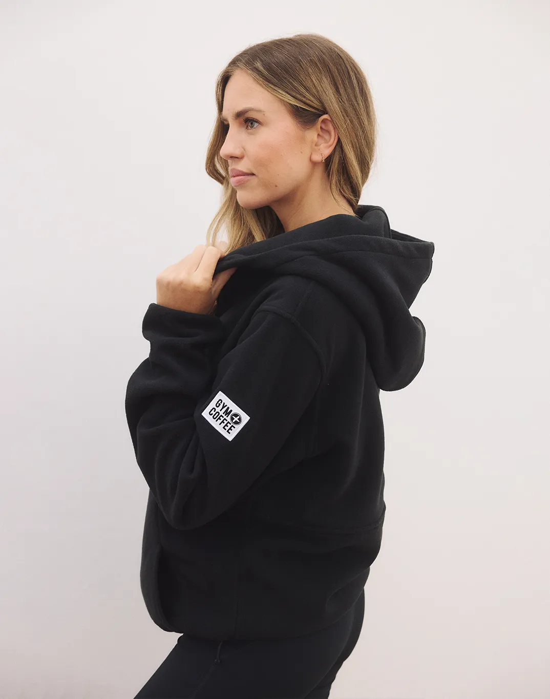 Hooded Polar Fleece in Black