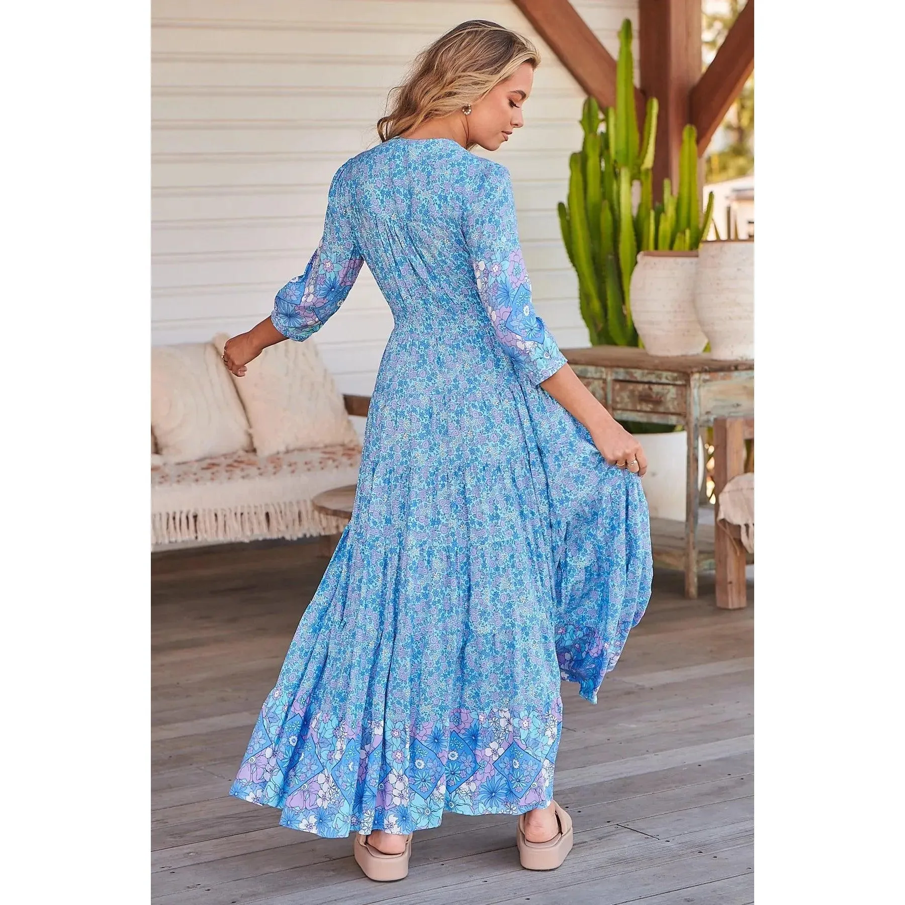 JAASE Pompeii Blue Print Berry Maxi Dress