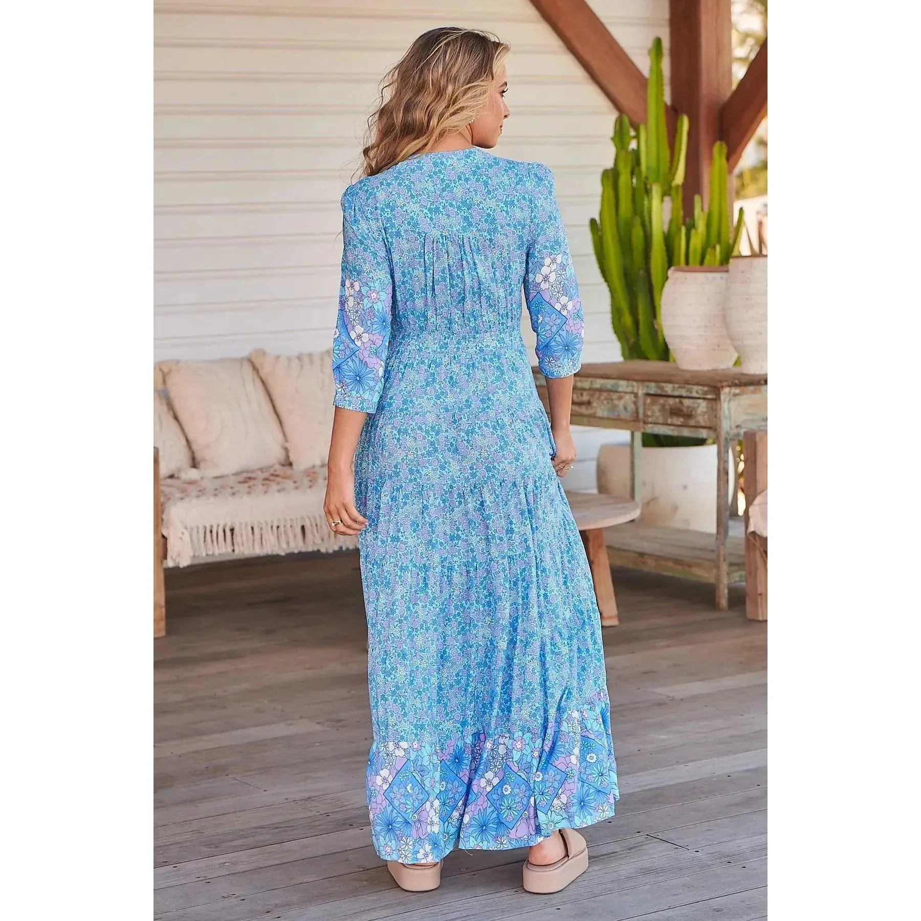 JAASE Pompeii Blue Print Berry Maxi Dress