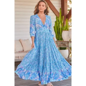 JAASE Pompeii Blue Print Berry Maxi Dress