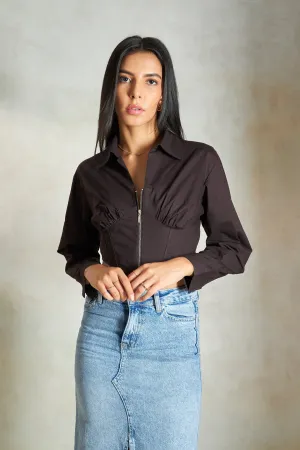 Joslyn|Corset Cotton Crop Shirt