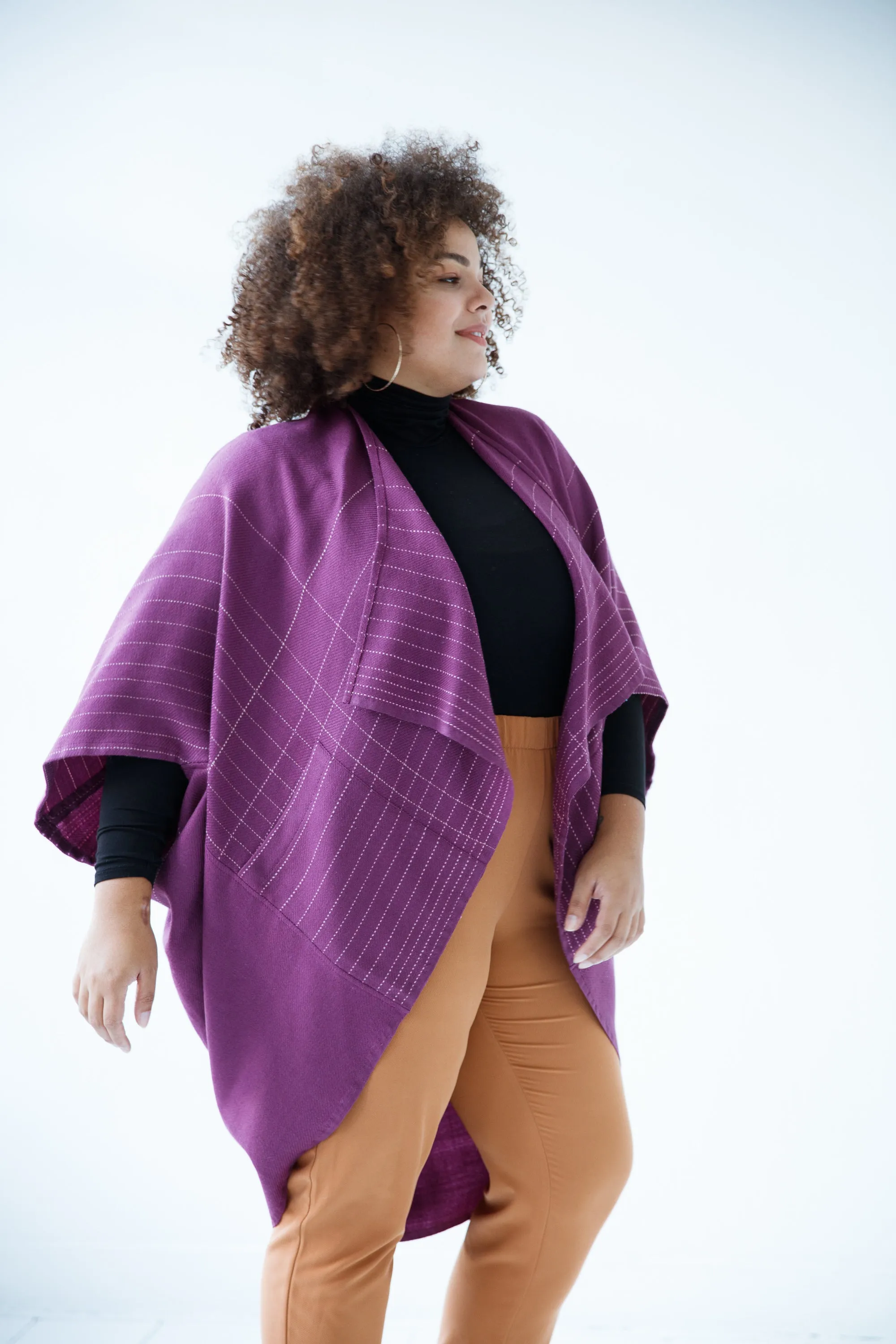 JULAHAS  Wool Kimono Warm Plum