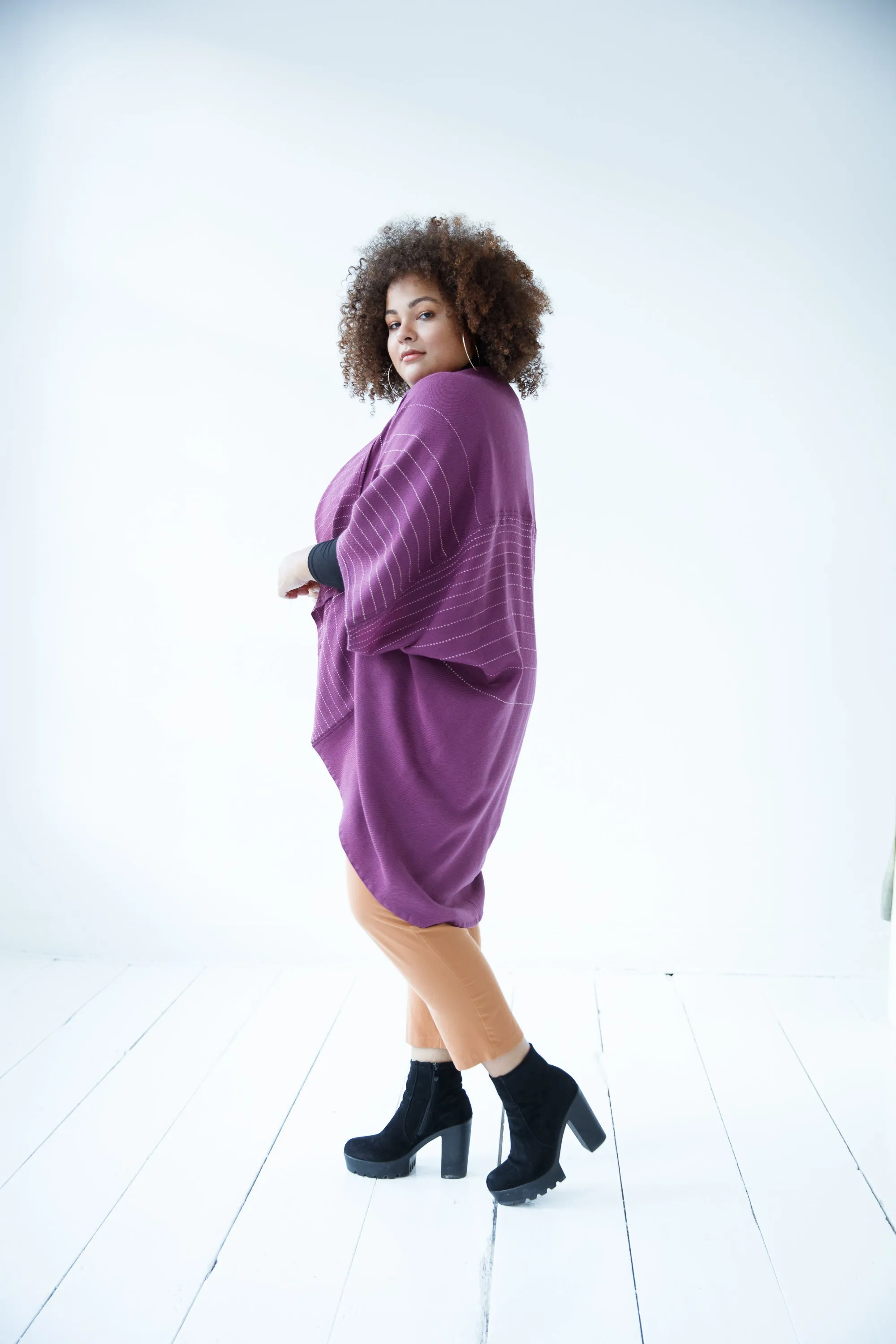 JULAHAS  Wool Kimono Warm Plum