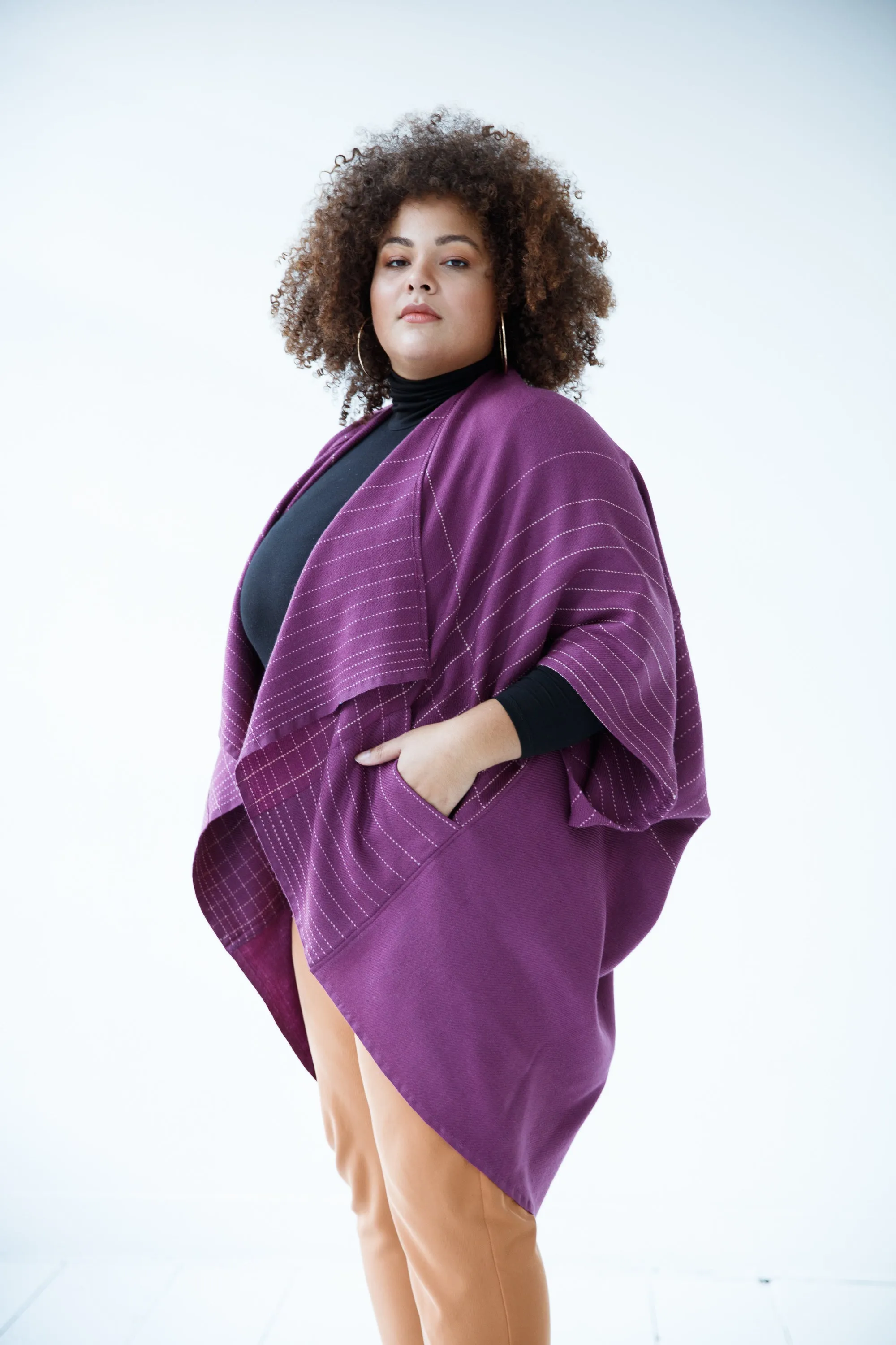 JULAHAS  Wool Kimono Warm Plum