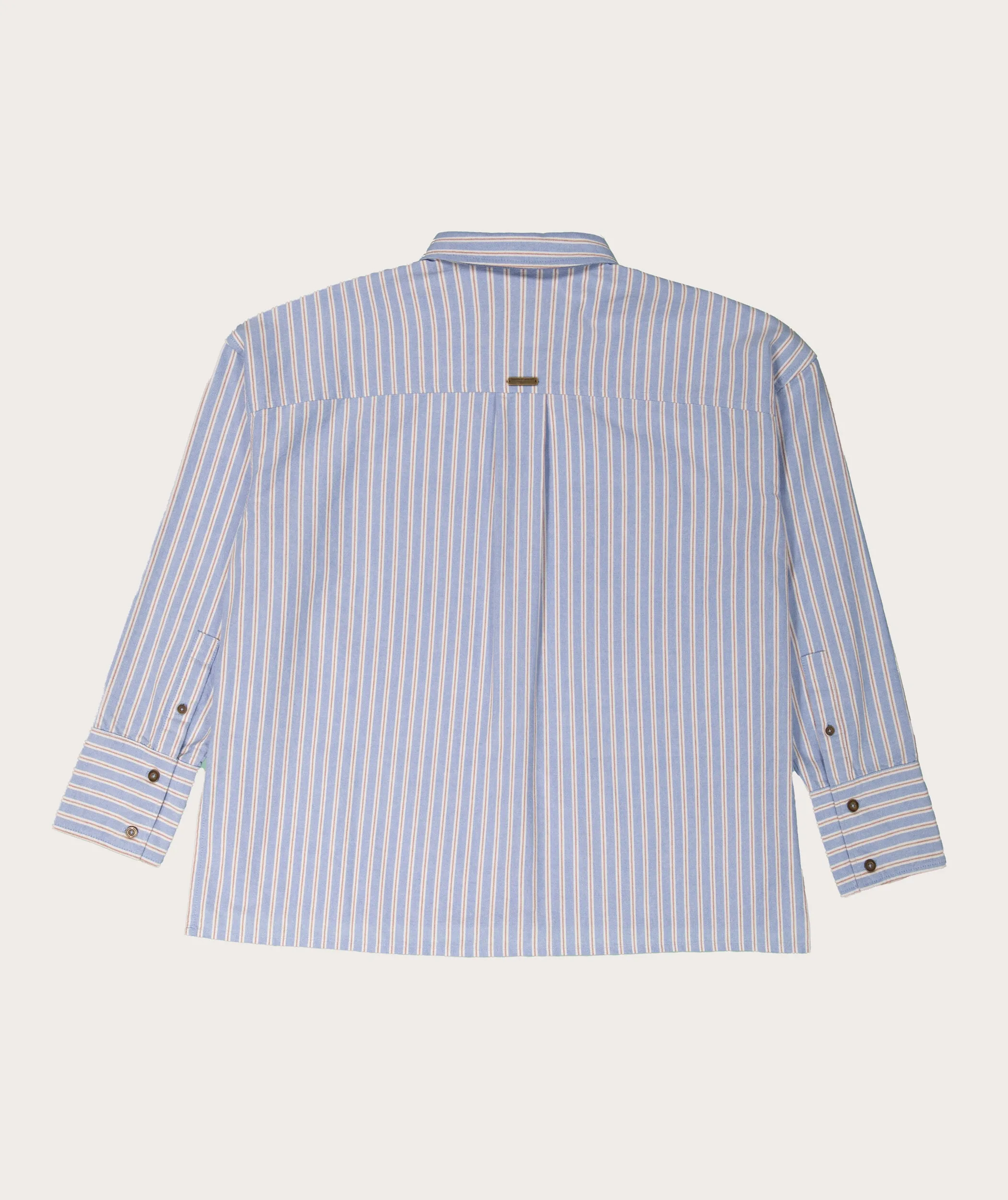 Ladies Oxford Long Sleeve Shirt - Sky Blue Stripe