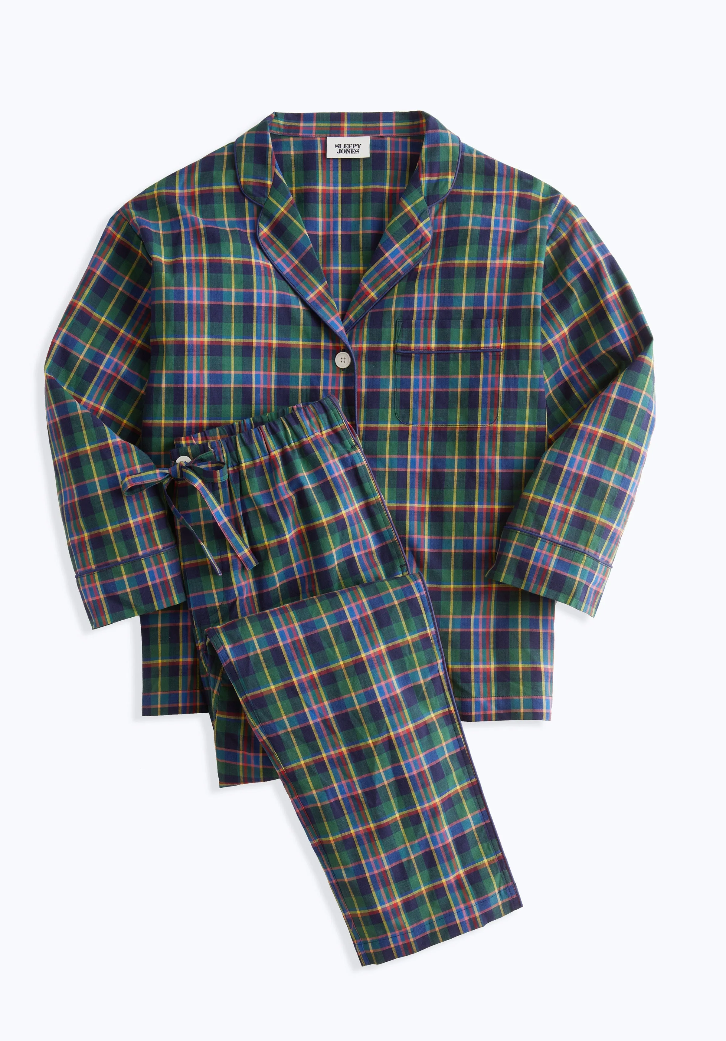 Marina Pajama Set in Multi Madras Plaid