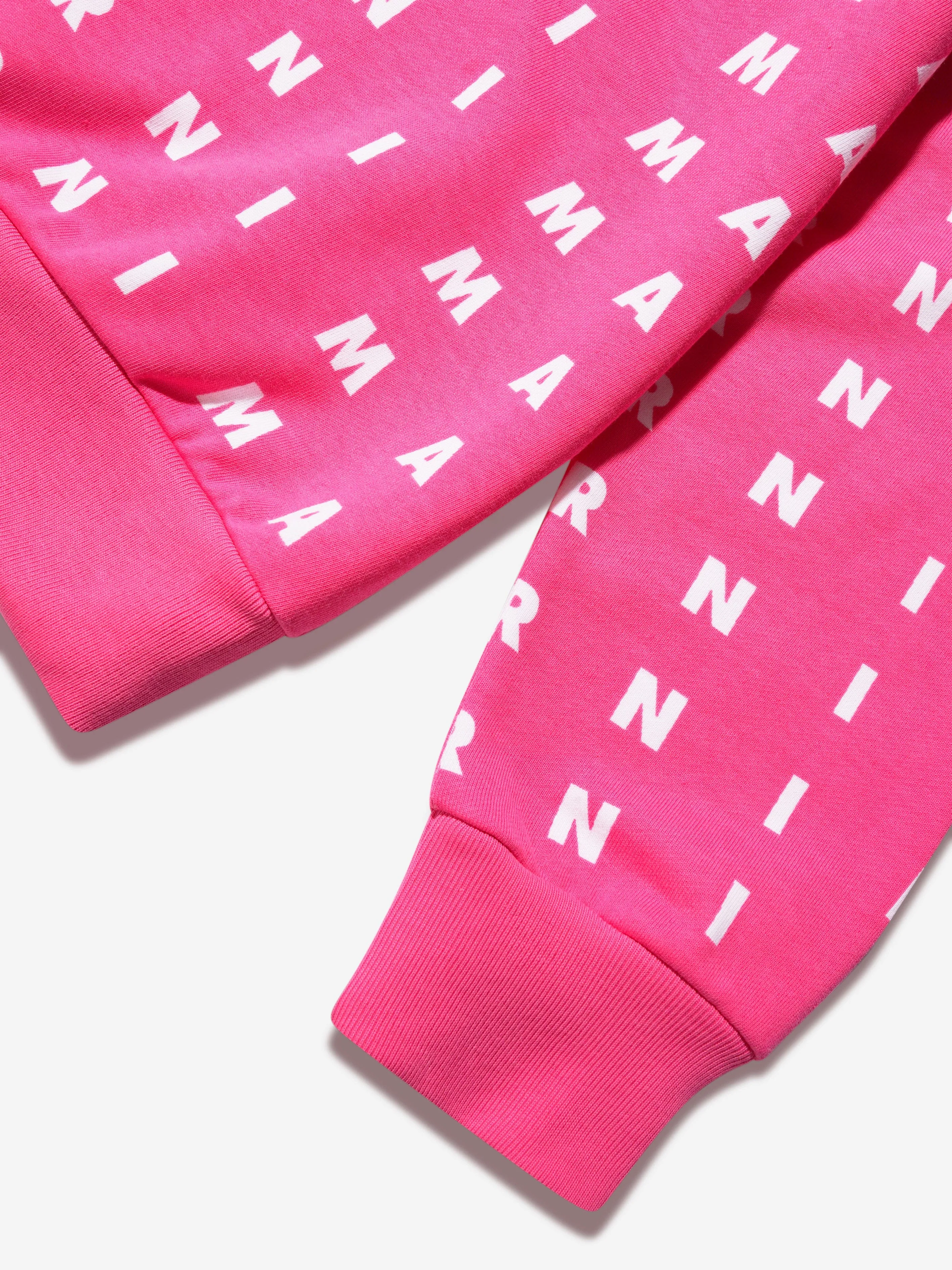 MARNI Girls Logo Print Sweatshirt in Pink