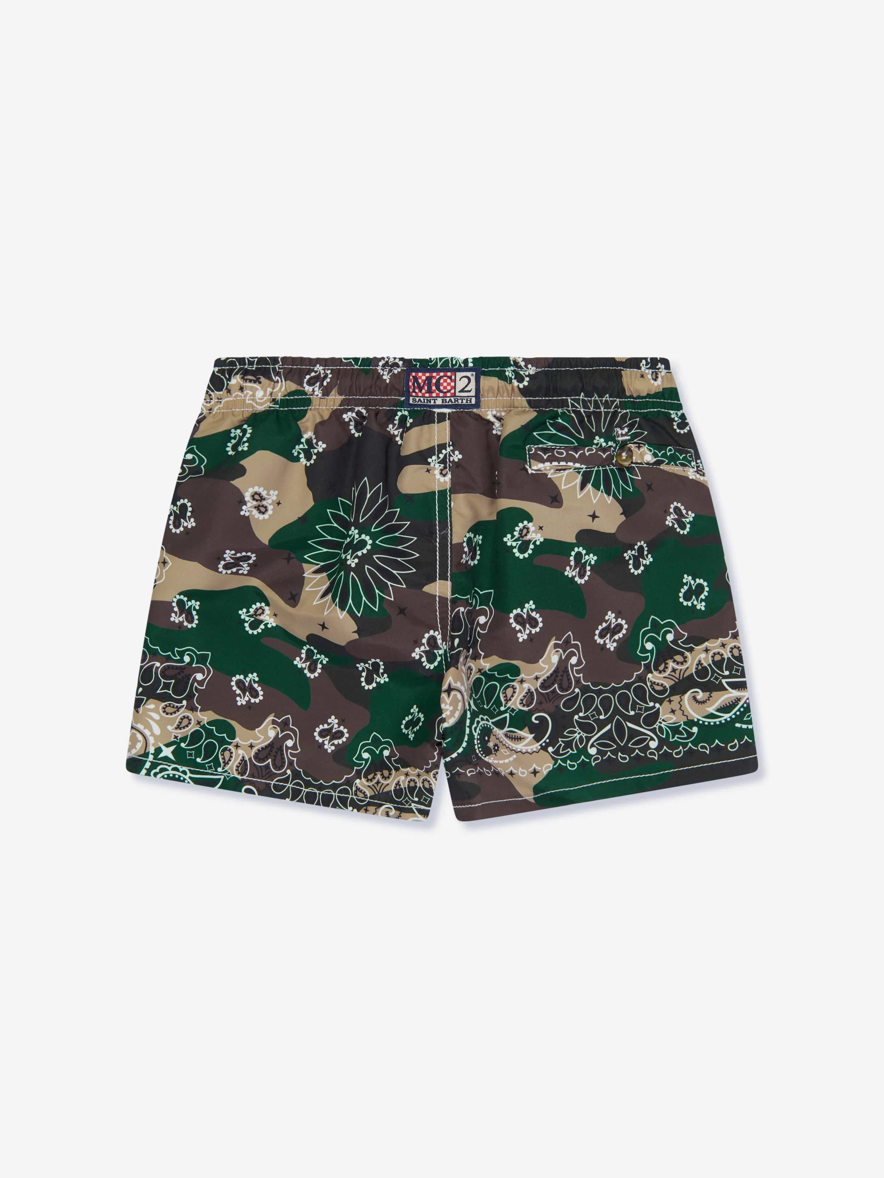 MC2 Saint Barth Boys Bandana Print Swim Shorts in Multicolour