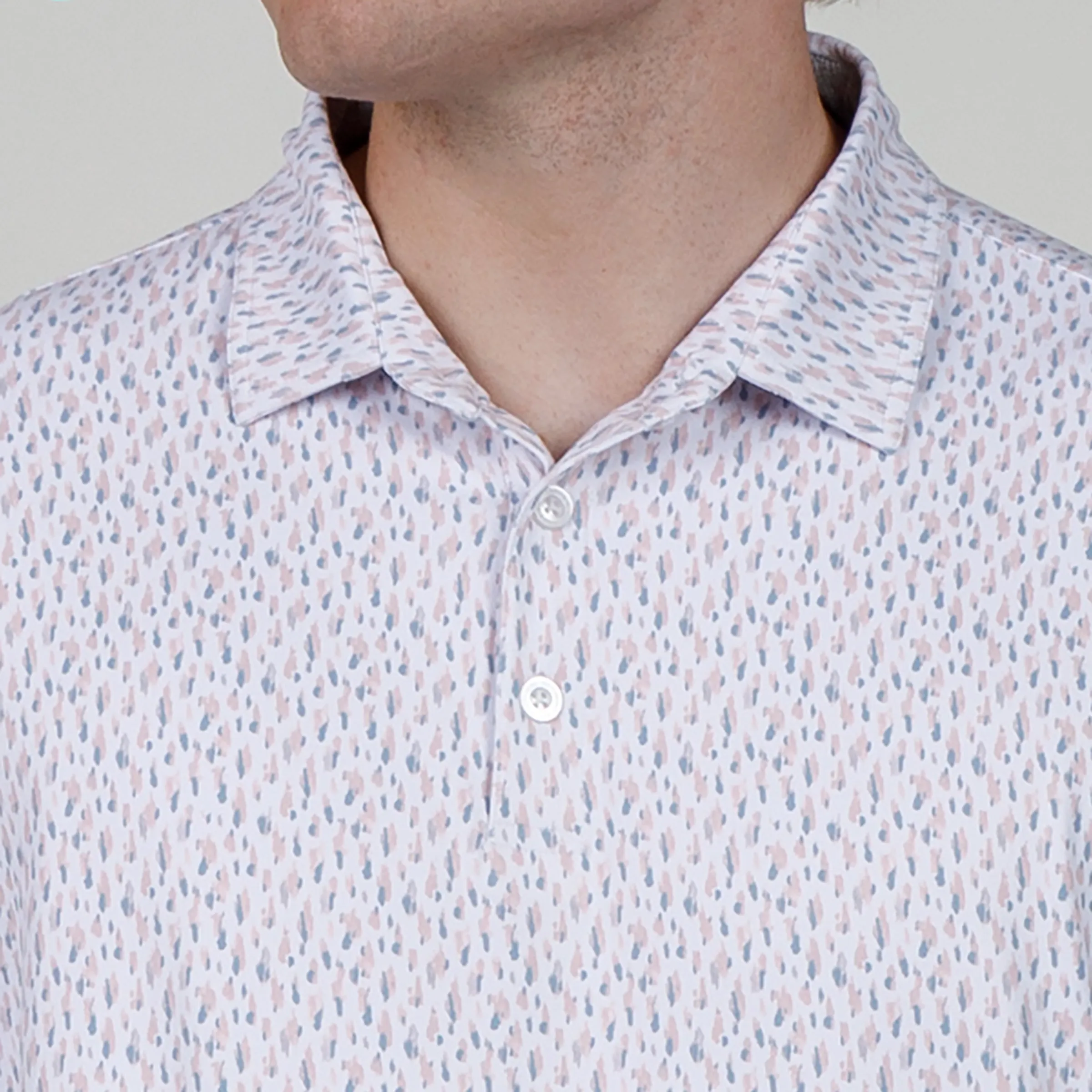 Mist Polo - White/Lotus/Dusty Blue