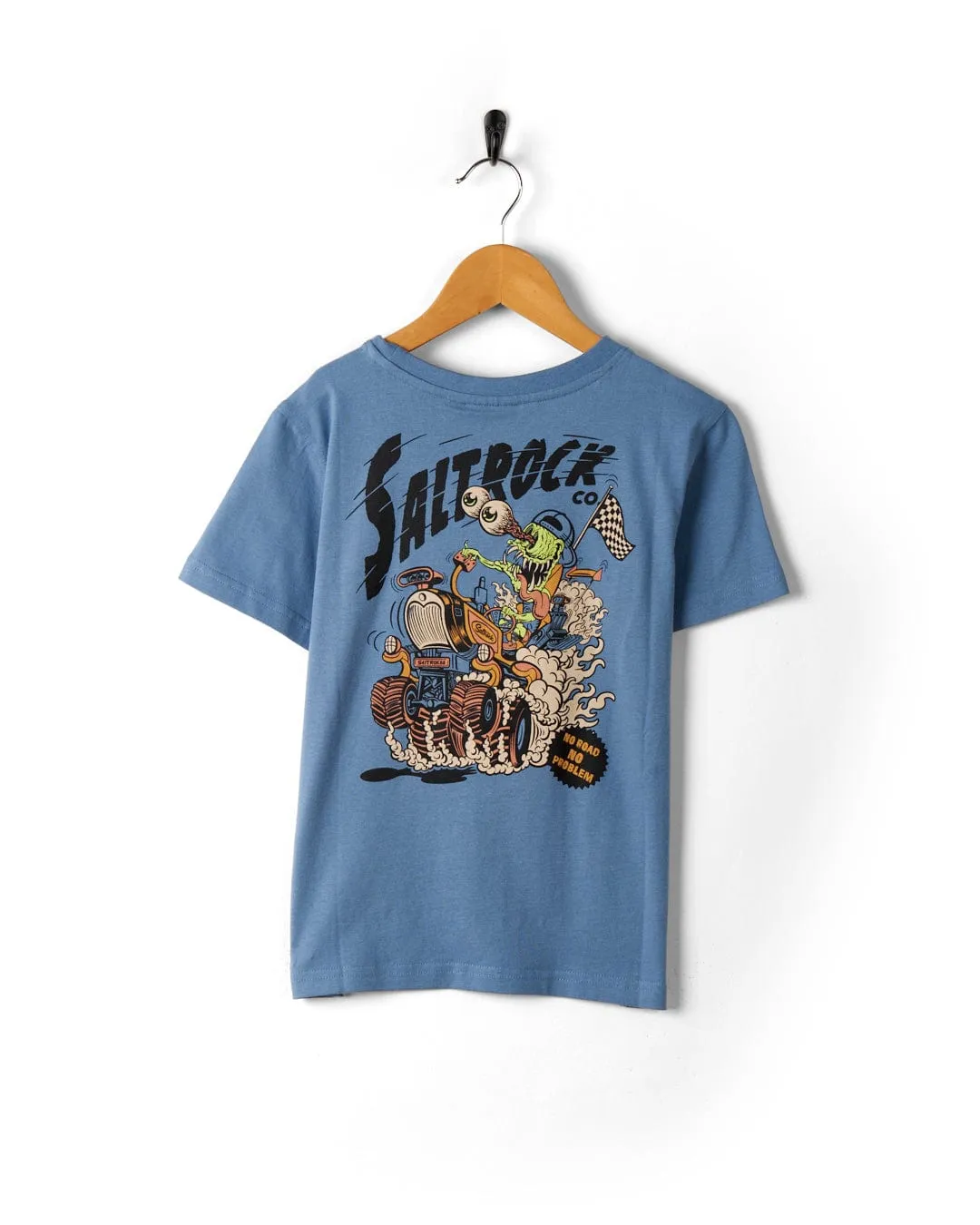 No Road No Problem - Kids Short Sleeve T-Shirt - Blue