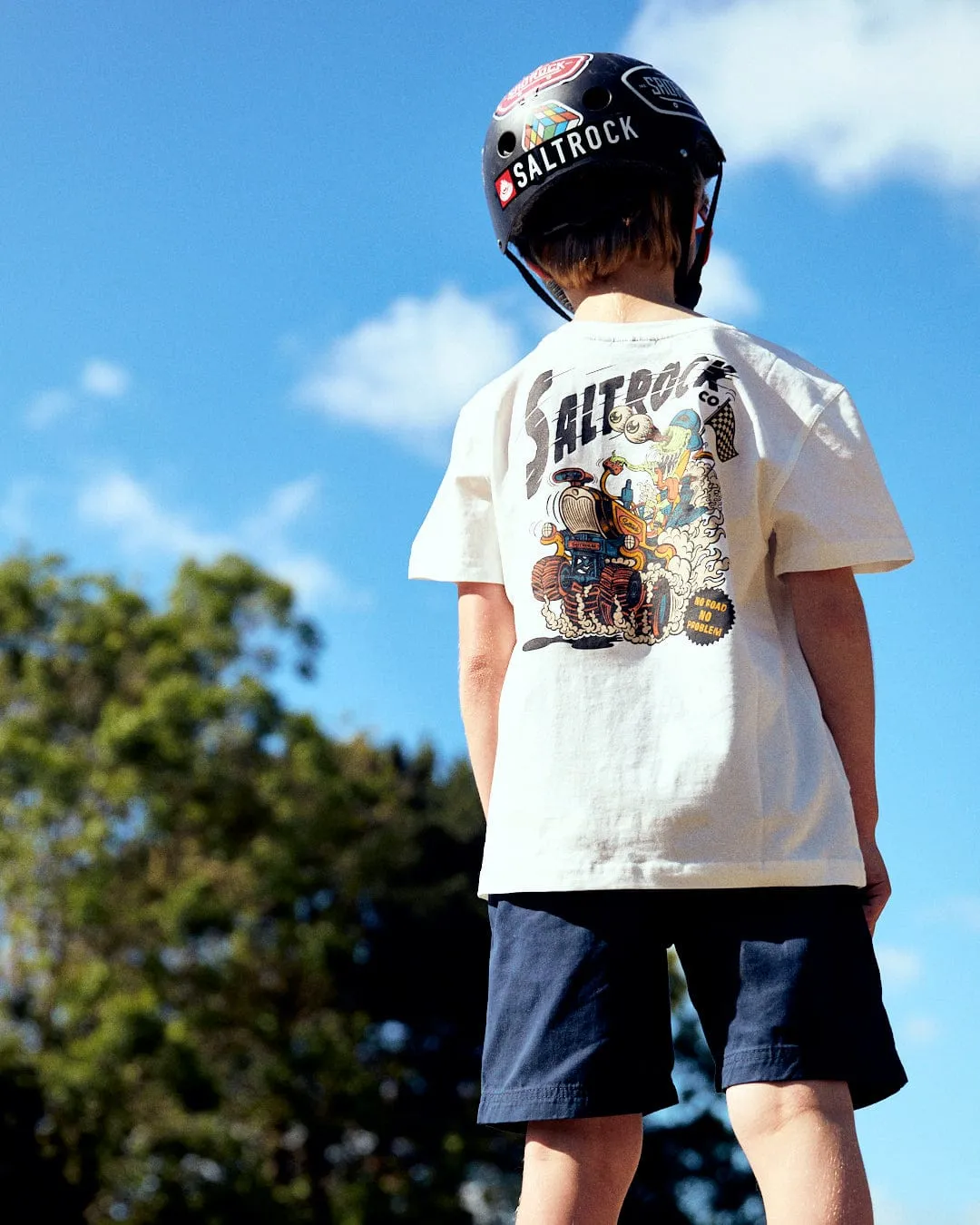 No Road No Problem - Kids Short Sleeve T-Shirt - White