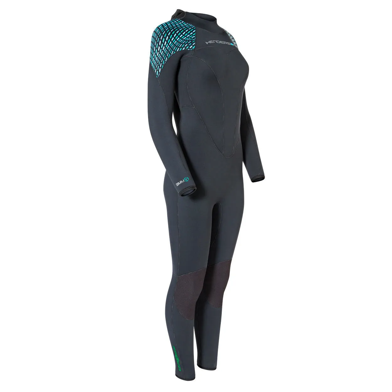 Open Box Henderson 5mm Womens Greenprene Back Zip Full Wetsuit - Black - 14