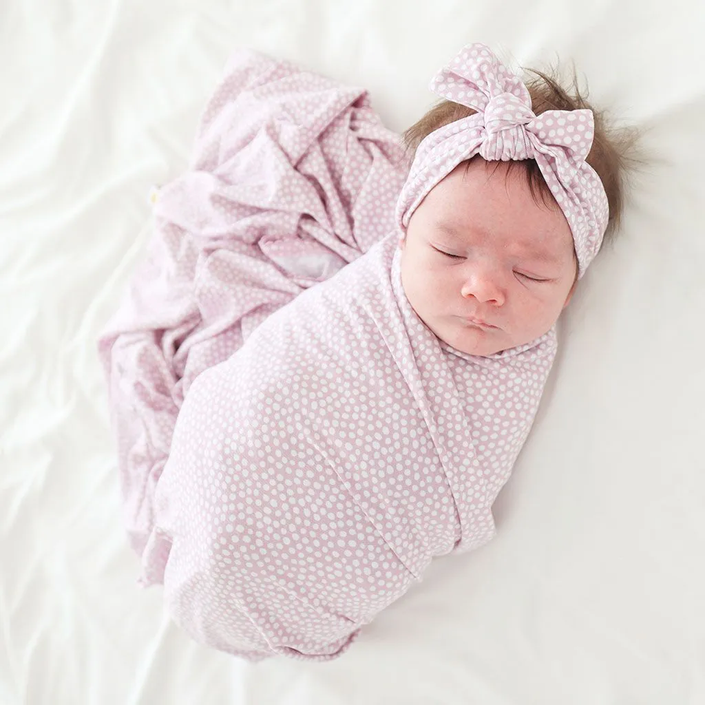 Pastel Orchid Polka Dot-Swaddle-Posh Peanut