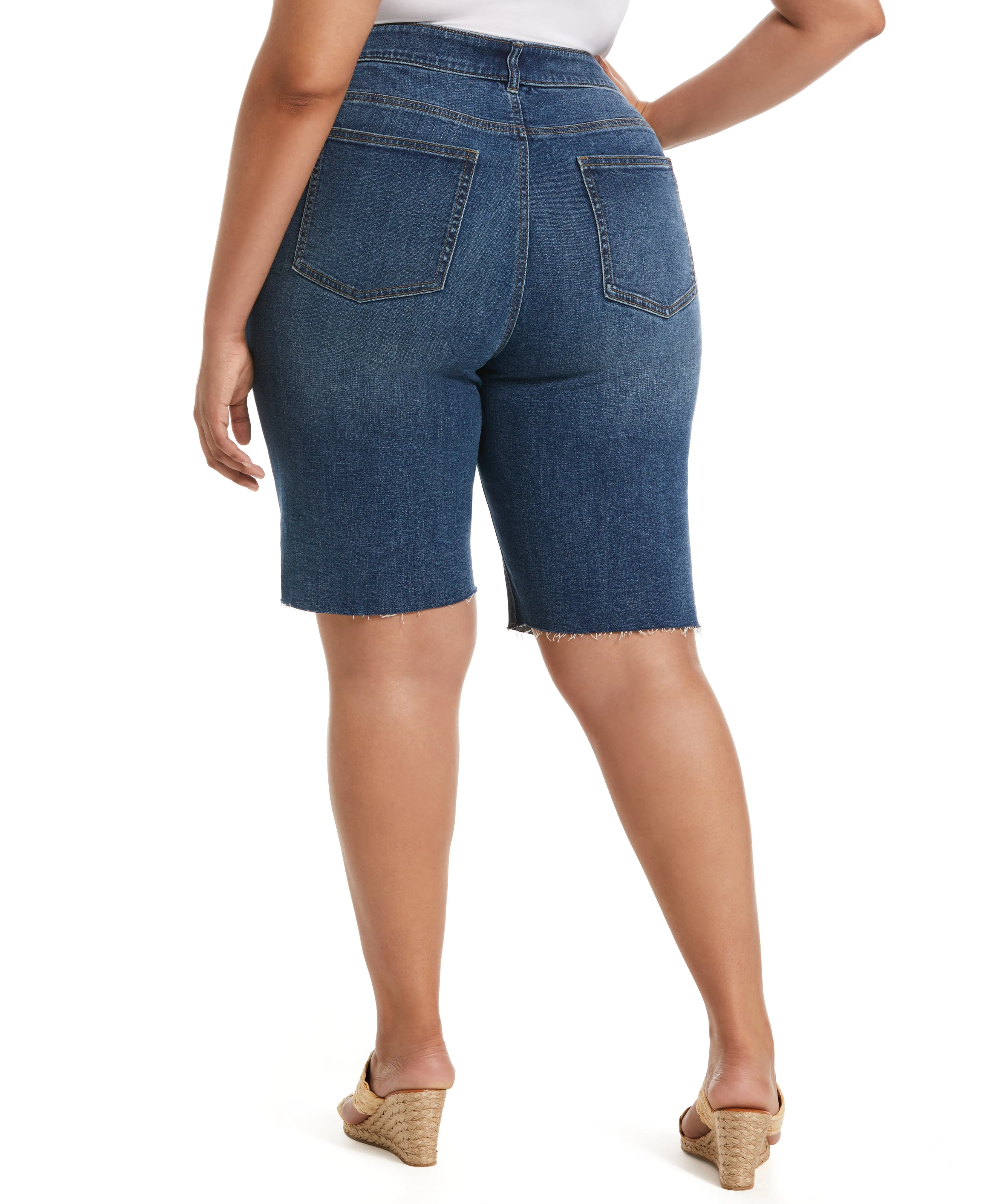 Plus Size Classic Fit Denim Bermuda Short