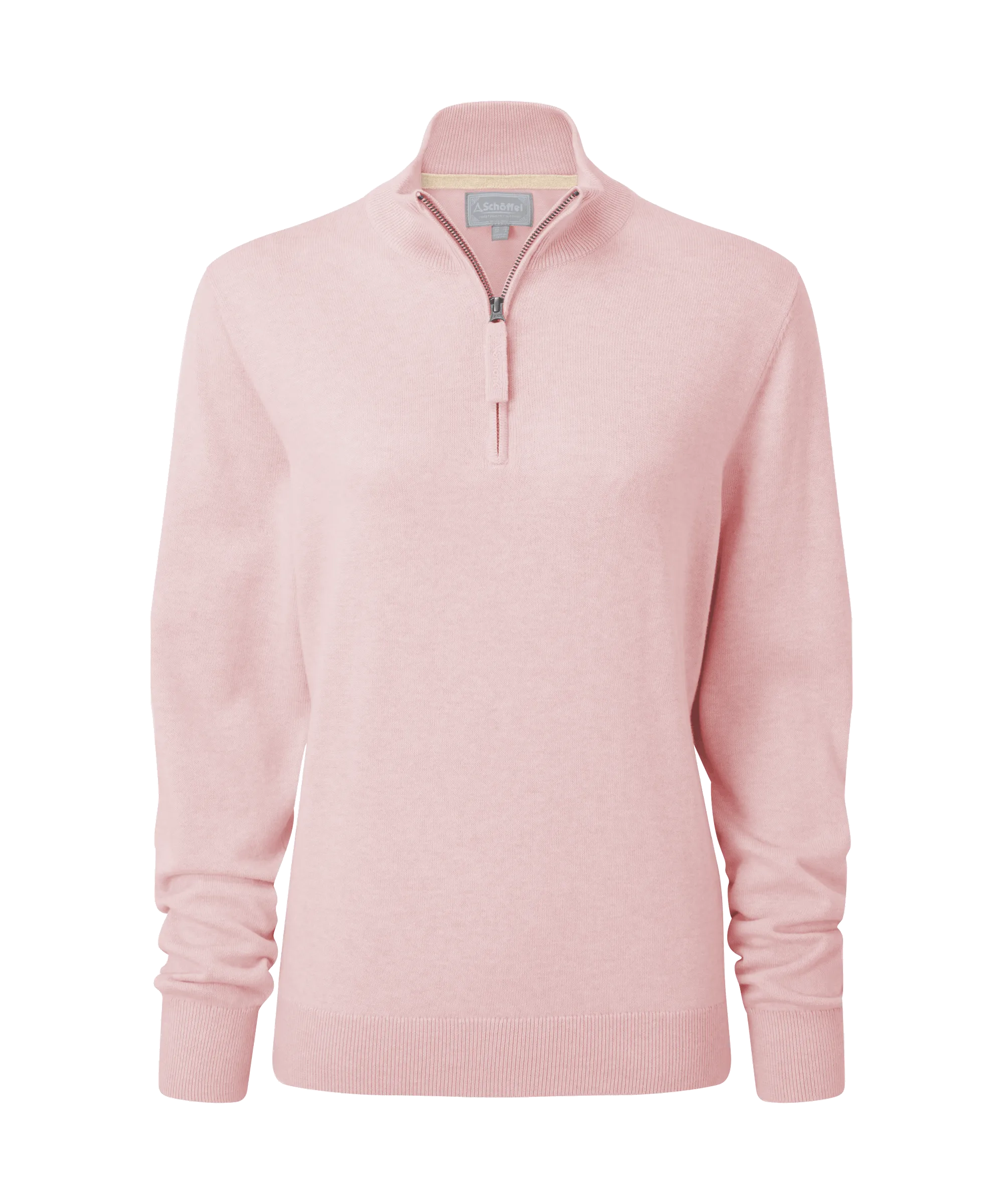 Polperro Quarter Zip Jumper - Pink Marl