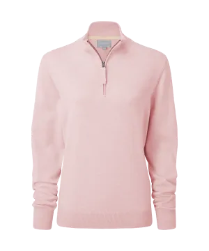 Polperro Quarter Zip Jumper - Pink Marl