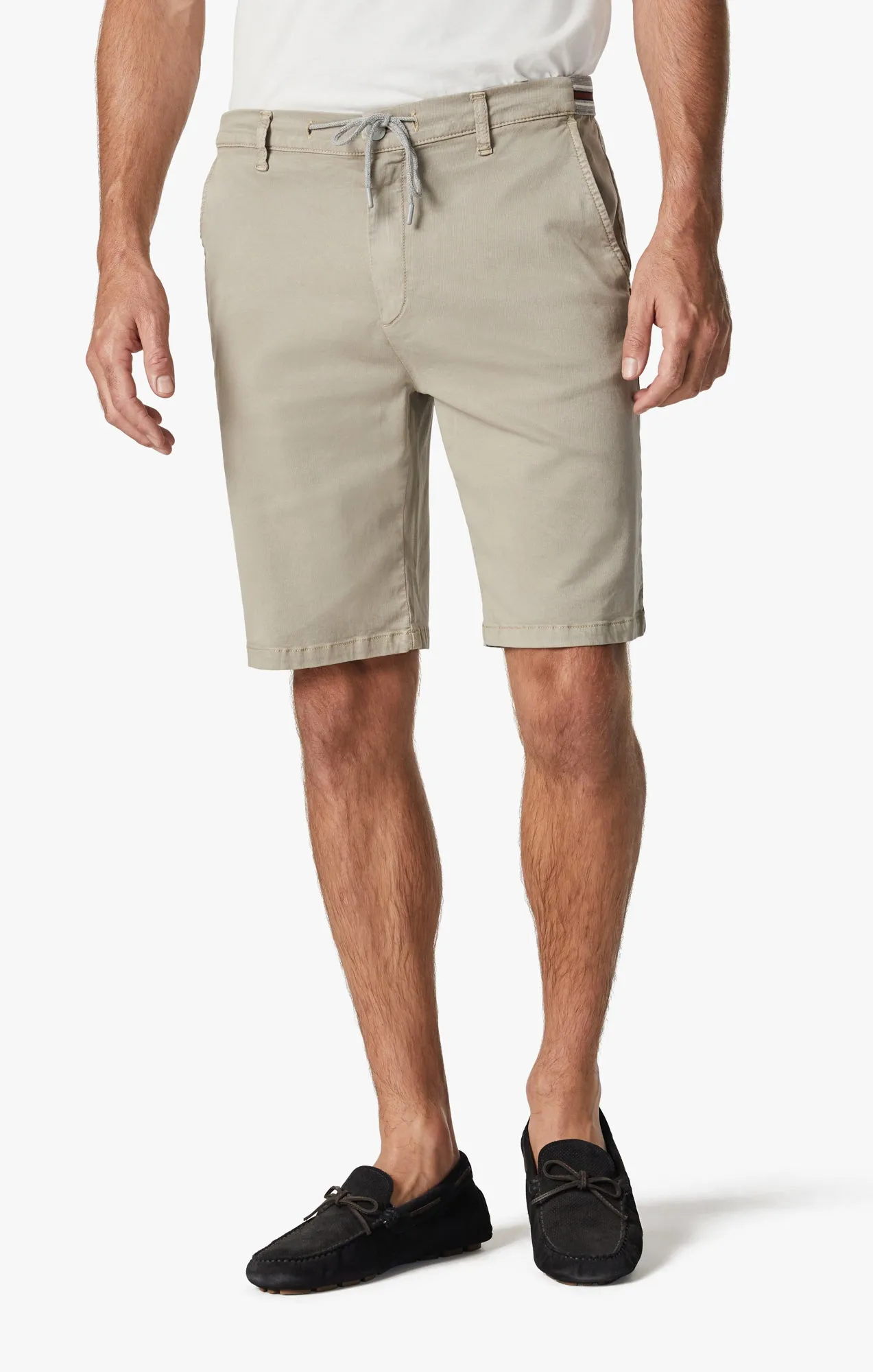 Ravenna Drawstring Shorts In Aluminum Soft Touch