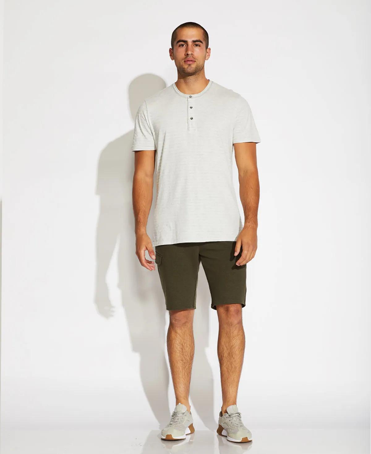 Riley Henley T-Shirt (Heather Light Gray)